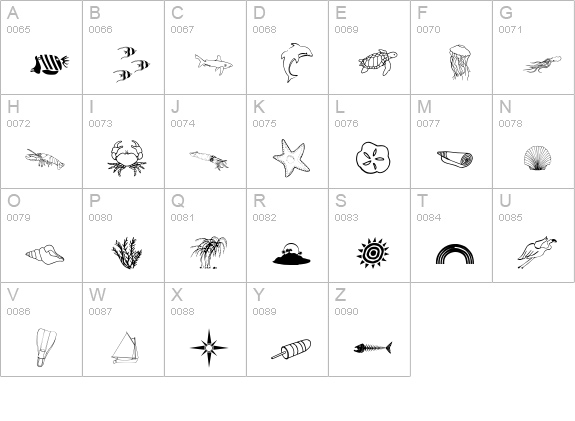 AquaMints GD Demo uppercase A-Z preview