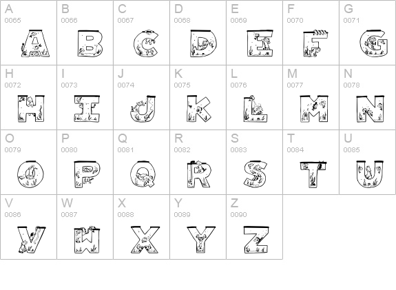 Aquarium uppercase A-Z preview