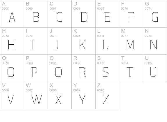 Aquarius Regular uppercase A-Z preview