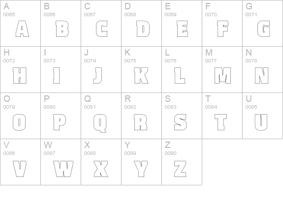 AquariusOutline uppercase A-Z preview