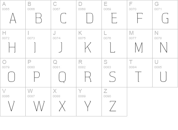 AquariusTwo uppercase A-Z preview