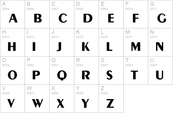 Aquavit uppercase A-Z preview
