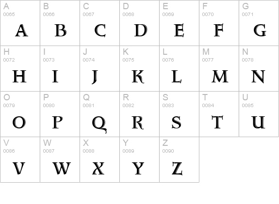 Aquitaine Initials ICG uppercase A-Z preview
