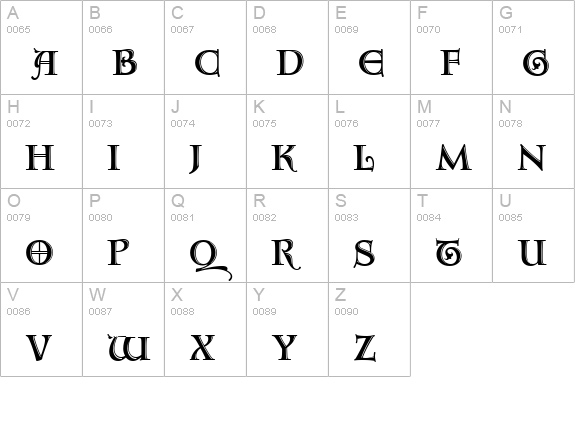 Aquitaine Initials ICG Alt uppercase A-Z preview