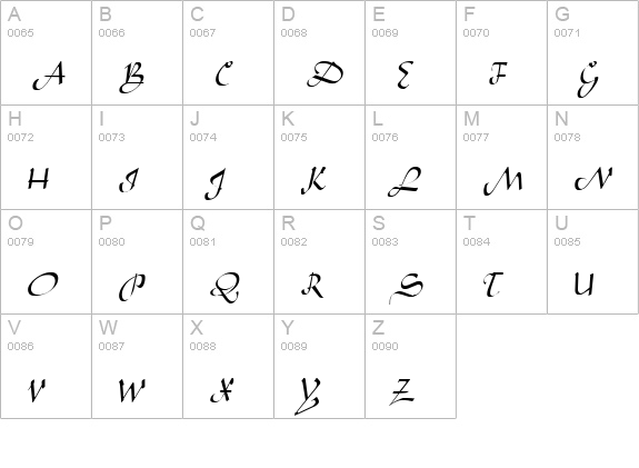 Arabian Regular uppercase A-Z preview