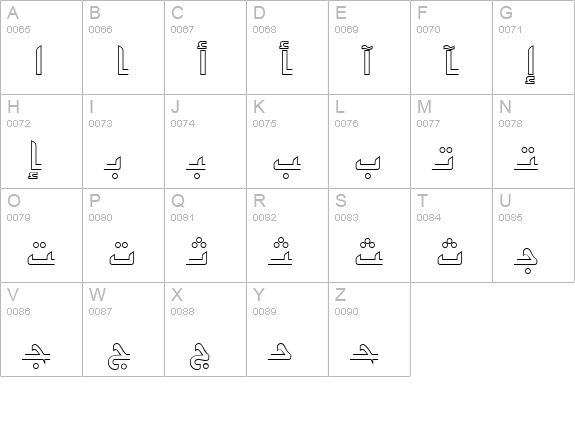 ArabicKufiOutlineSSK uppercase A-Z preview