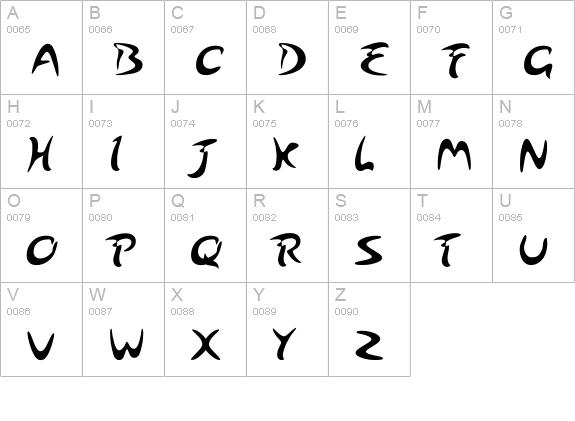Arabolical 1 uppercase A-Z preview
