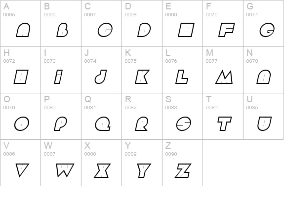 Aramis Italic uppercase A-Z preview
