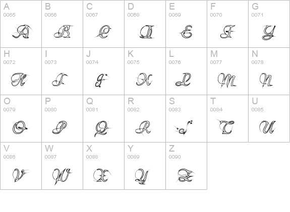 AraneaEF-Outline uppercase A-Z preview
