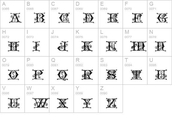 Arberth uppercase A-Z preview