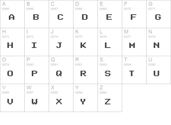 Arcade uppercase A-Z preview