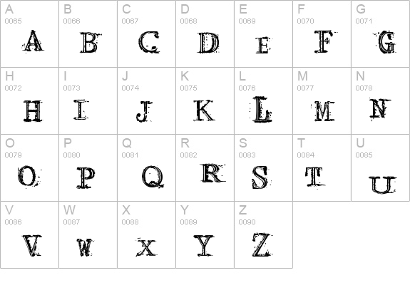 Arcade Fire uppercase A-Z preview