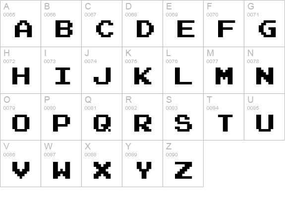 Arcade Normal uppercase A-Z preview