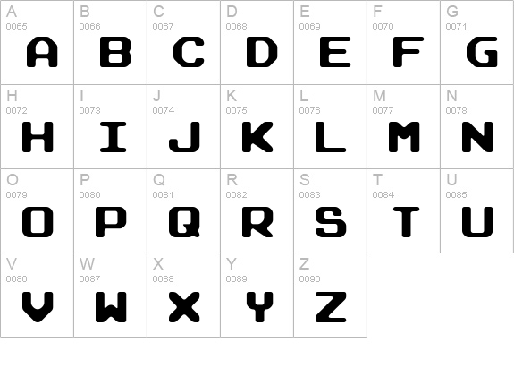 Arcade Rounded uppercase A-Z preview