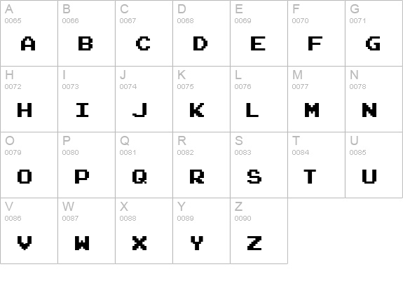 ArcadeClassic uppercase A-Z preview