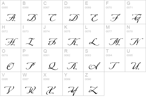 Arcana GMM Std Manuscript uppercase A-Z preview