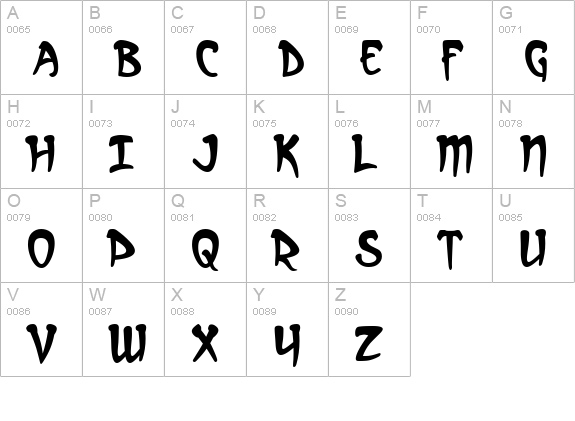 Arcanum uppercase A-Z preview