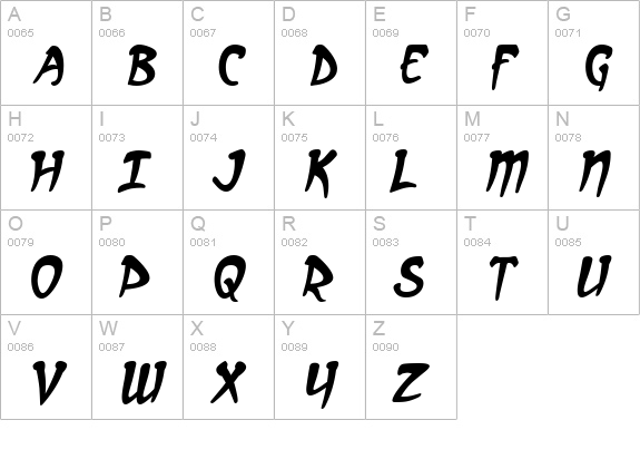 Arcanum Italic uppercase A-Z preview