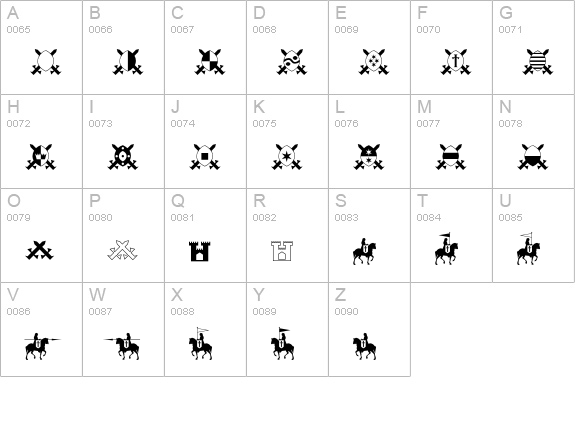 Archangel-Icon uppercase A-Z preview