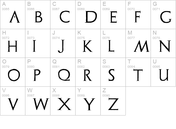 Archeologicaps uppercase A-Z preview