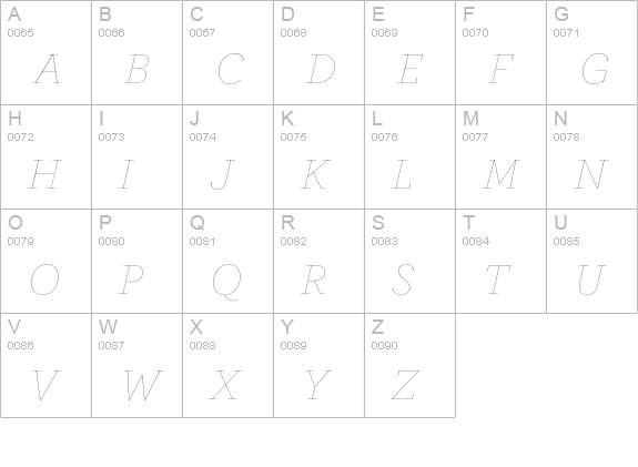 Archer Hairline Italic uppercase A-Z preview