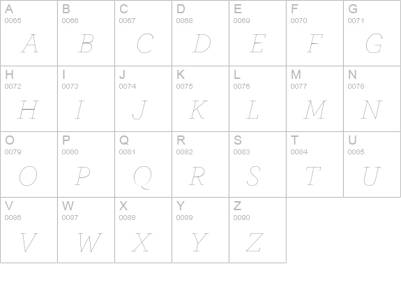 ArcherPro Hairline Italic uppercase A-Z preview