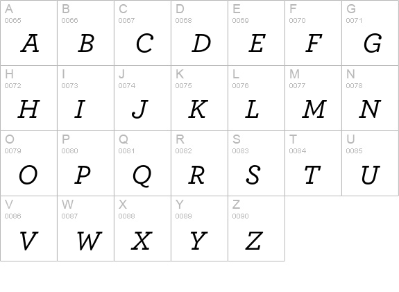 ArcherPro Medium Italic uppercase A-Z preview