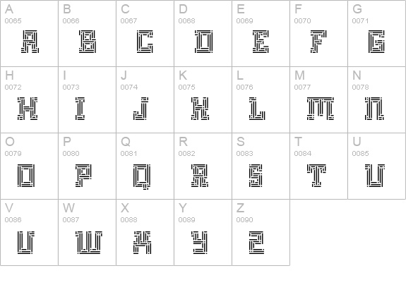 Archian-Wilmos uppercase A-Z preview