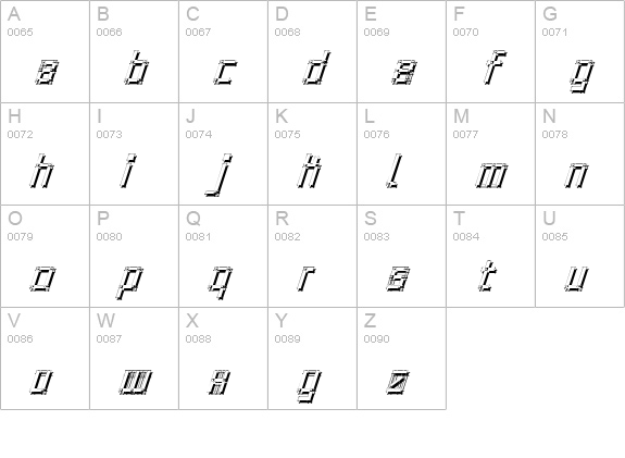 Architypo Oblique uppercase A-Z preview