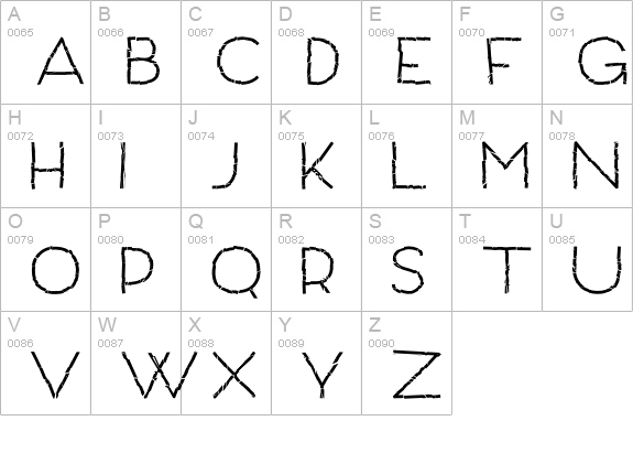 Archivio Crashed uppercase A-Z preview