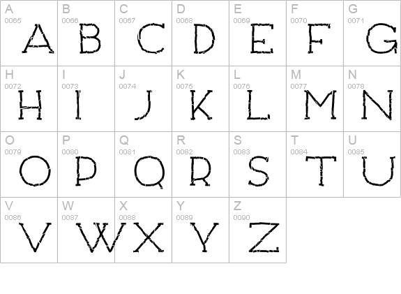 Archivio Slab Crashed uppercase A-Z preview