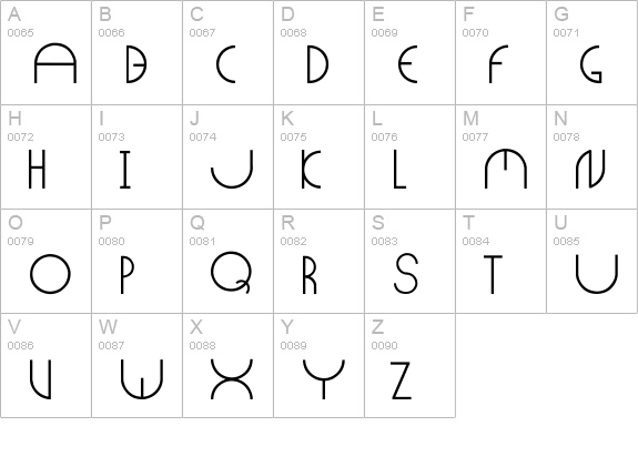 Arctic uppercase A-Z preview