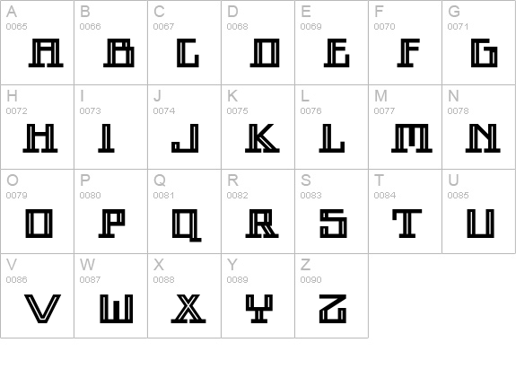 ArcturusInline uppercase A-Z preview