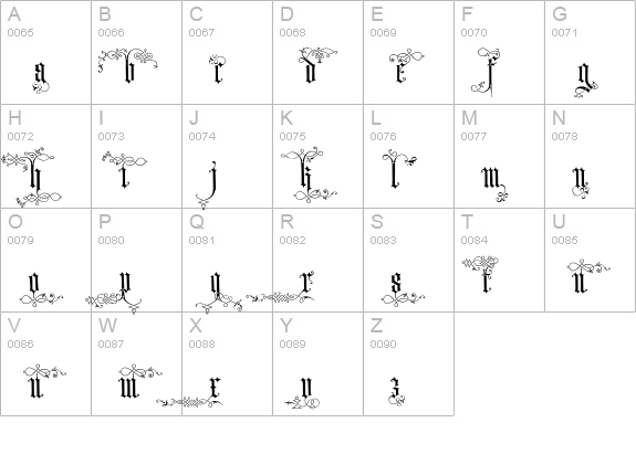 Ardenwood Demo uppercase A-Z preview