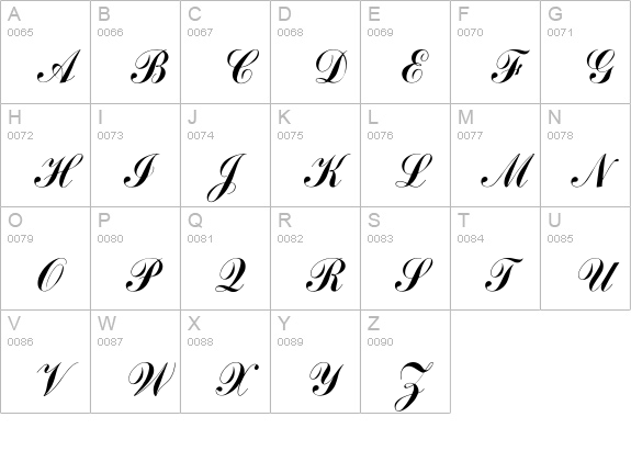 Arenski uppercase A-Z preview