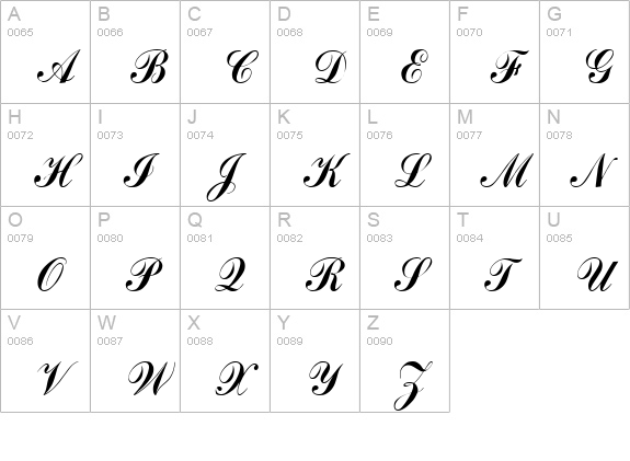 Arenski Regular uppercase A-Z preview