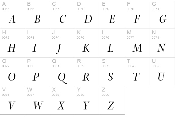 Arepo Std Italic uppercase A-Z preview