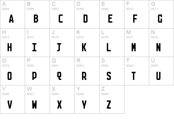 Arete-Mono uppercase A-Z preview