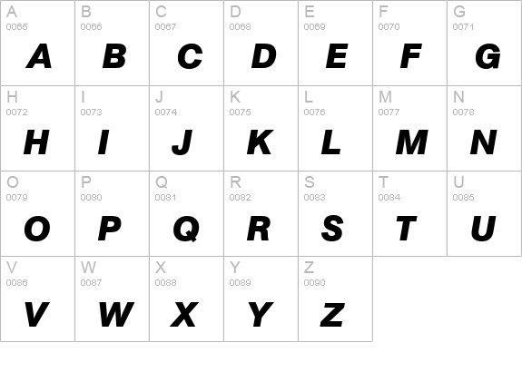Arezzo-Bold-Italic uppercase A-Z preview