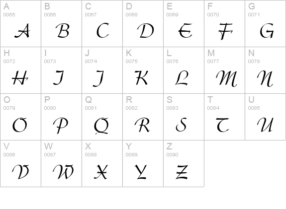 Argentine-Regular uppercase A-Z preview