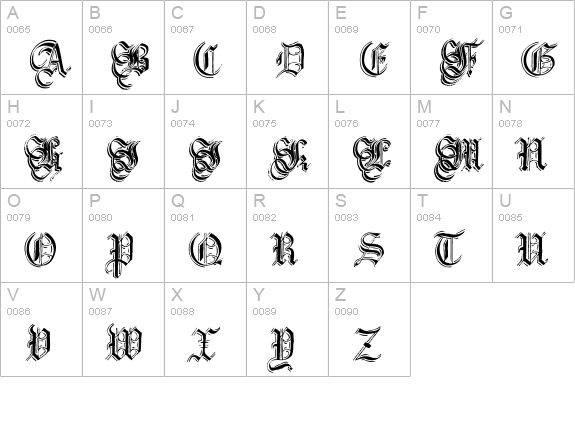 Argor Flahm Scaqh uppercase A-Z preview