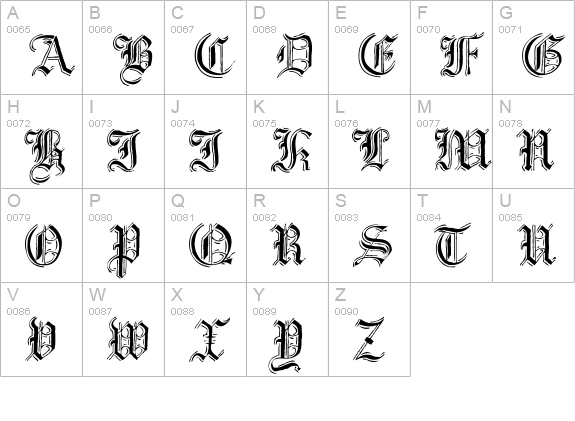 Argor Got Scaqh uppercase A-Z preview