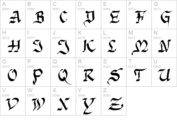 Argor Priht Scaqh uppercase A-Z preview