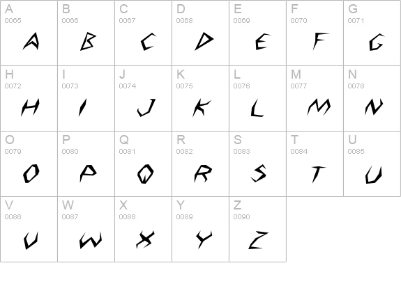 Argosy Italic uppercase A-Z preview