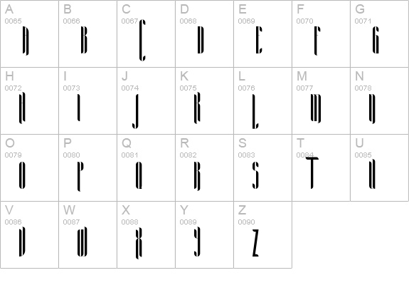 Aria uppercase A-Z preview