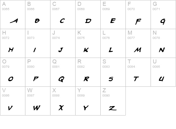 Arilon Bold Italic uppercase A-Z preview