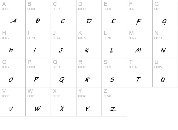 Arilon Condensed Italic uppercase A-Z preview