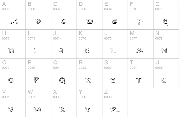 Arilon Shadow uppercase A-Z preview