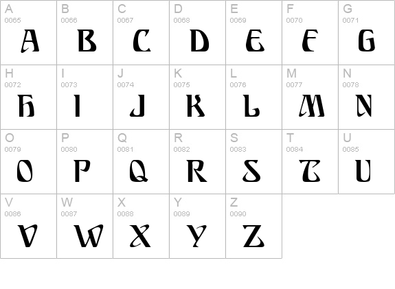 Ariosto uppercase A-Z preview