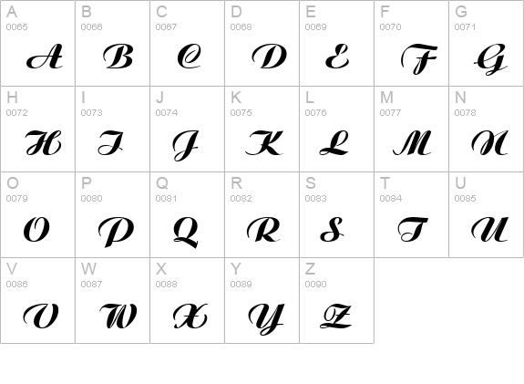 Aristocrat Regular uppercase A-Z preview